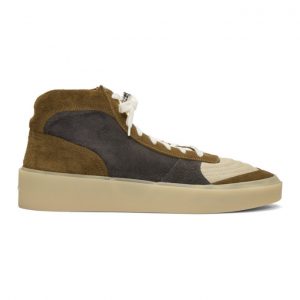 Fear of God SSENSE Exclusive Green and Grey Strapless Skate Sneakers (Skate Mid)