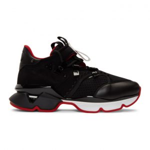 Christian Louboutin Black Red-Runner Flat Sneakers (1190541)