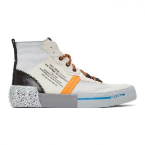 Diesel White and Orange S-Dese Sneakers (Y02153 P3157)