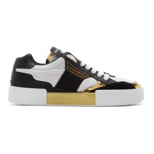 Dolce and Gabbana Black and White Logo Sneakers (CS1694 AJ605)