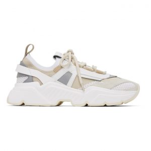 Dolce and Gabbana Beige Stretch Knit Daymaster Sneakers (CS1766 AX034)