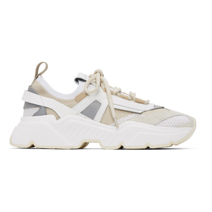 Dolce and Gabbana Beige Stretch Knit Daymaster Sneakers (CS1766 AX034)