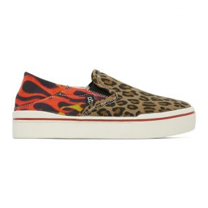R13 Multicolor Leopard Flaming Heads Sneakers (R13S0155-733)
