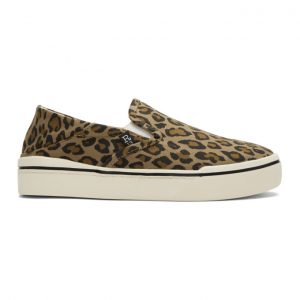R13 Tan Leopard Slip-On Sneakers (R13S0255-973)