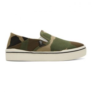 R13 Green Camo Slip-On Sneakers (R13S0255-15)