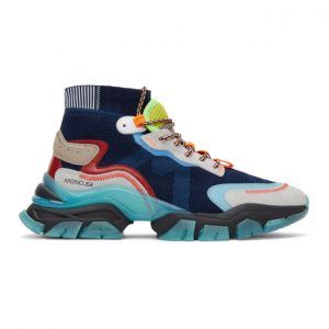 Moncler Navy Leave No Trace High-Top Sneakers (4M715 – 40 – 02S88)