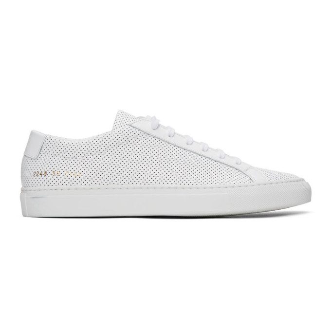 Common Projects White Perforated Achilles Low Sneakers (2249)