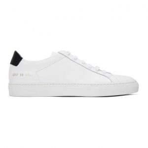 Common Projects White and Black Retro Sneakers (2257)