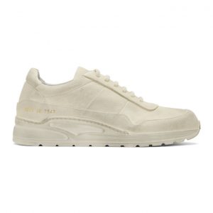 Common Projects White Leather Cross Trainer Sneakers (2213)