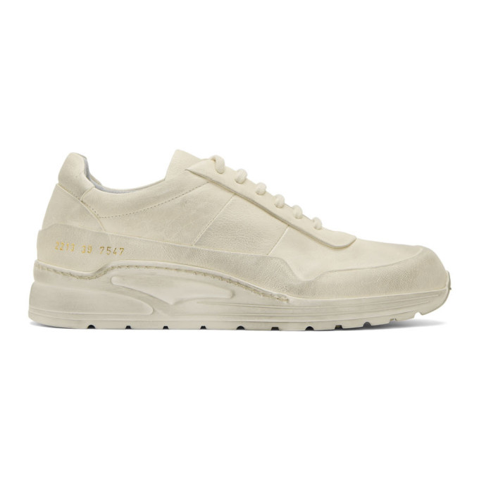 Common Projects White Leather Cross Trainer Sneakers (2213)