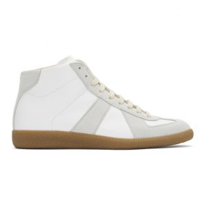 Maison Margiela White and Grey Replica High-Top Sneakers (S57WS0237 P1895)