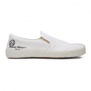 Maison Margiela White Canvas Slip-On Tabi Sneakers (S57WS0294 P1875)