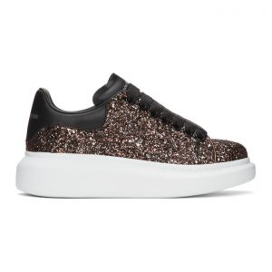 Alexander McQueen SSENSE Exclusive Black and Red Galaxy Glitter Oversized Sneakers (558944W4EY5)