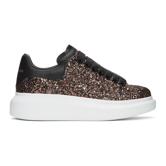 Alexander McQueen SSENSE Exclusive Black and Red Galaxy Glitter Oversized Sneakers (558944W4EY5)