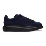 Alexander McQueen Blue Velour Oversized Daim Sneakers (553761WHV67)