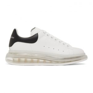 Alexander McQueen White and Black Clear Sole Oversized Sneakers (604232WHX98)