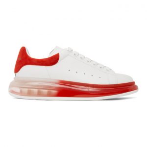 Alexander McQueen White and Red Oversized Sneakers (604232WHX9V)