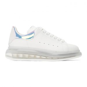 Alexander McQueen White Oversized Transparent Sole Sneakers (610812WHXM2)