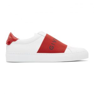 Givenchy White and Red Urban Street Elastic Sneakers (BE0005E0EB)