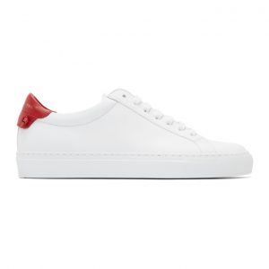 Givenchy White and Red Urban Street Sneakers (BE0003E0DC)