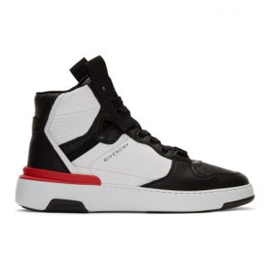 Givenchy Black and White Wing High Sneakers (BH002JH0K6)