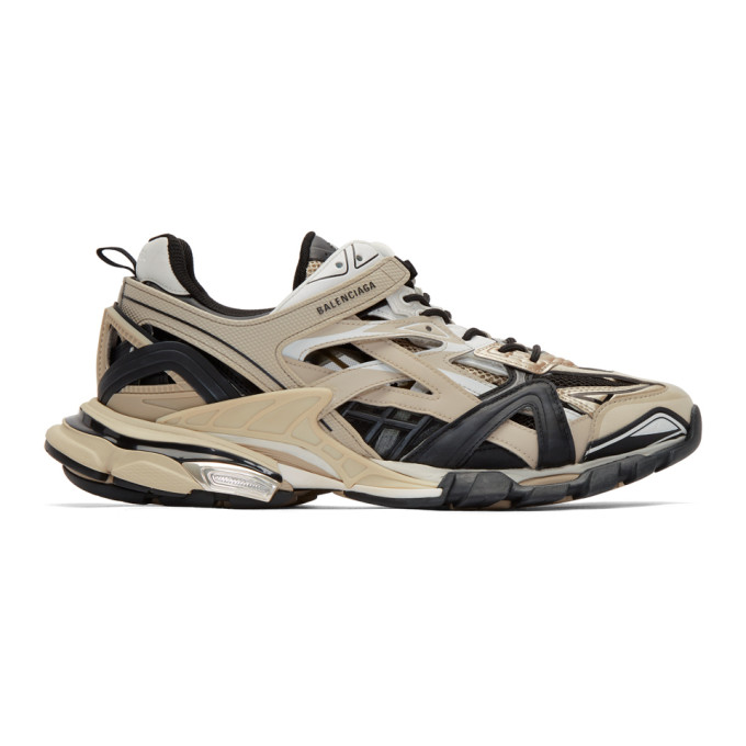 Balenciaga Beige and Black Track.2 Sneakers (568614-W2GN3)