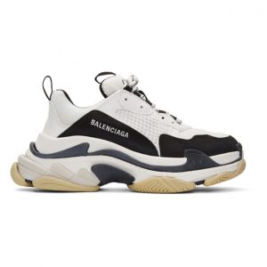 Balenciaga Black and White Triple S Sneakers (536737-W09OM)