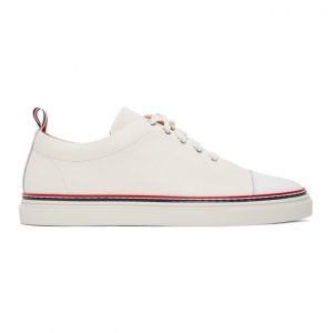 Thom Browne Off-White Straight Toe Cap Sneakers (MFD067B-00198)
