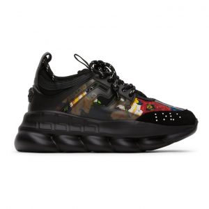 Versace SSENSE Exclusive Black Printed Chain Reaction Sneakers (DSU7071E DTESFIG)