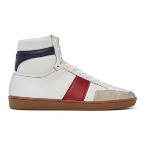 Saint Laurent White and Red Court Classic SL/10H Sneakers (41802600N60)