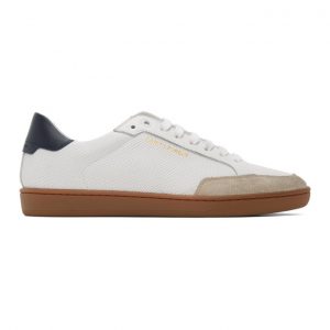 Saint Laurent White Perforated SL 10 Sneakers (5866171JZ20)