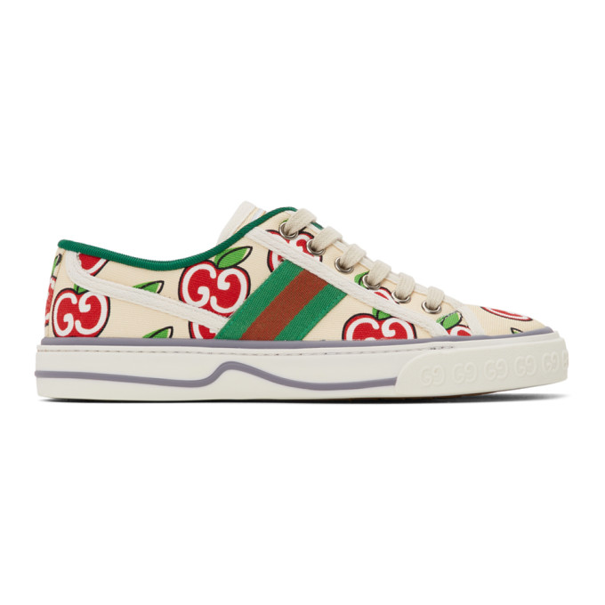 Gucci Off-White GG Apple Gucci Tennis 1977 Sneakers (606110 H2C10)