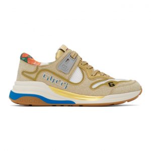 Gucci Gold Sparkling Ultrapace Sneakers (602228 HW910)