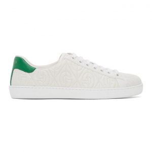 Gucci White G Rhombus New Ace Sneakers (598833 0R0A0)