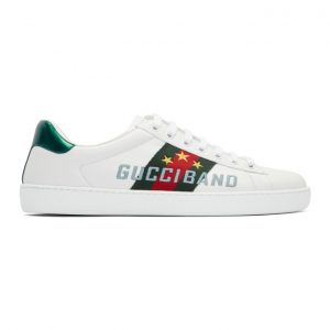 Gucci White Gucci Band New Ace Sneakers (603693 0FI10)