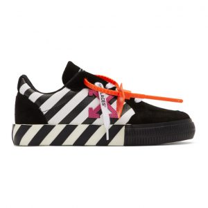Off-White Black and White Low Top Vulcanized Sneakers (OMIA085R20C210180129)