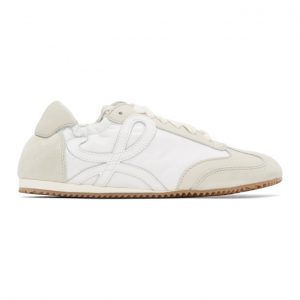 Loewe Off-White and White Ballet Runner Sneakers (453.29.163)
