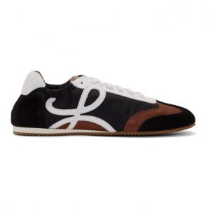 Loewe Black and Brown Ballet Runner Sneakers (453.29.175)