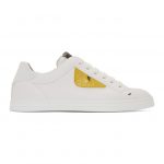 Fendi White Leather Bag Bugs Sneakers (7E1108 A1GN)