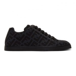 Fendi Grey and Black Forever Fendi Sneakers (7E1258 A7MY)