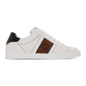 Fendi White Leather Forever Fendi Sneakers (7E1166 A3XL)