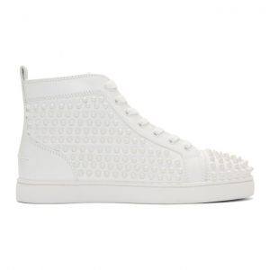 Christian Louboutin White Louis Spikes Sneakers (1101083)