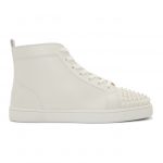 Christian Louboutin White Lou Spikes High-Top Sneakers (1151061)