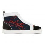 Christian Louboutin Navy Louis Flat Pat High-Top Sneakers (1200894)