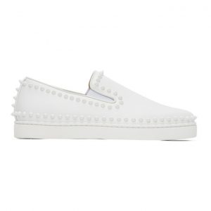 Christian Louboutin White Pik Boat Sneakers (3130444)