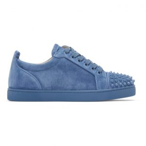 Christian Louboutin Blue Louis Junior Spikes Orlato Flat Sneakers (3160934)