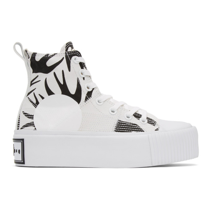 McQ Alexander McQueen White High-Top Platform Sneakers (545105R2608)