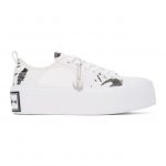 McQ Alexander McQueen White and Black Plimsoll Platform Low Sneakers (545106R2608)