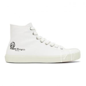 Maison Margiela White Canvas Pollock Tabi High-Top Sneakers (S57WS0348 P2347)