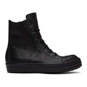 Rick Owens Black Capped High-Top Sneakers (RU20F3890 LPO)